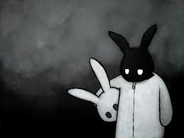 black bunny white mask